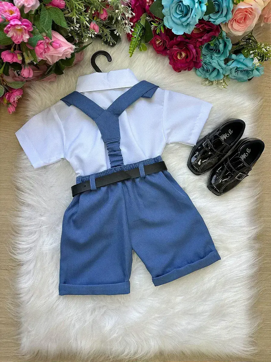 Conjunto social shorts ravi azul, foto 3