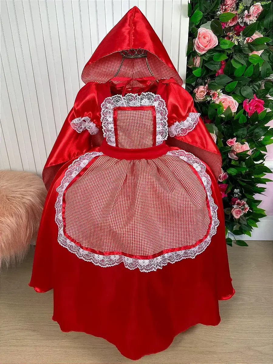 Fantasia longa chapeuzinho vermelho, foto 3