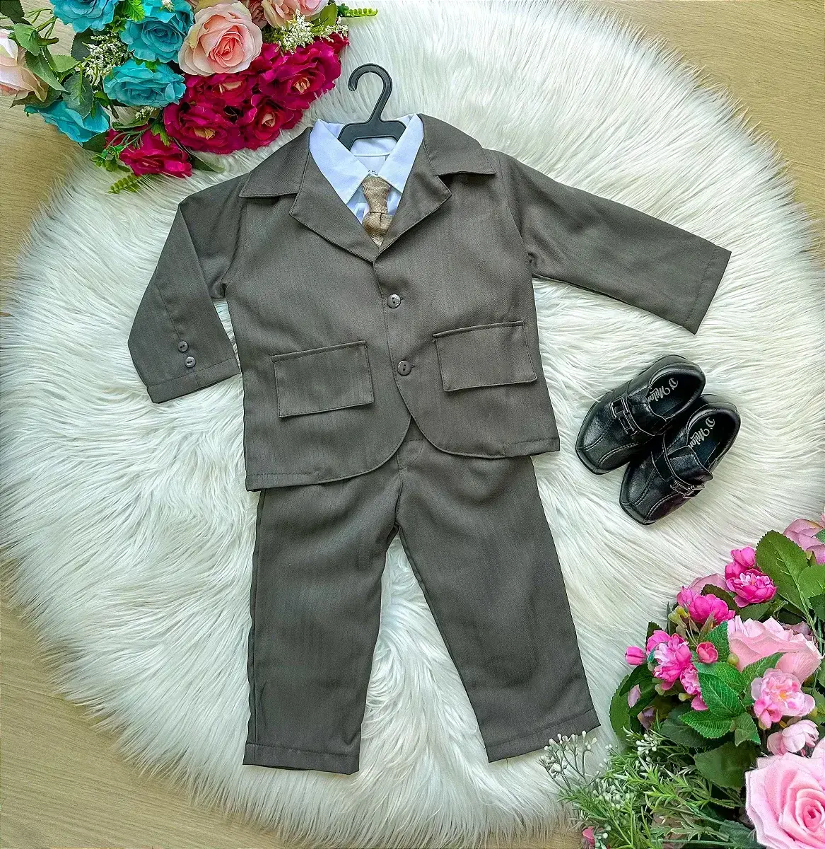 Conjunto social terno verde militar