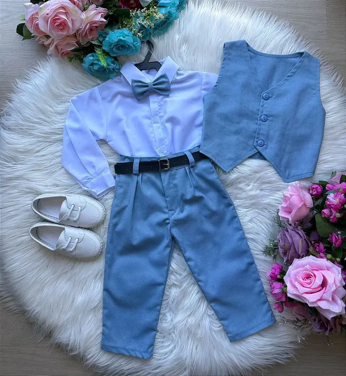 Conjunto social leonardo colete azul claro, foto 3
