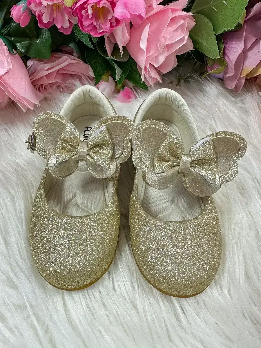 Sapatilha baby dourado gliter, foto 6