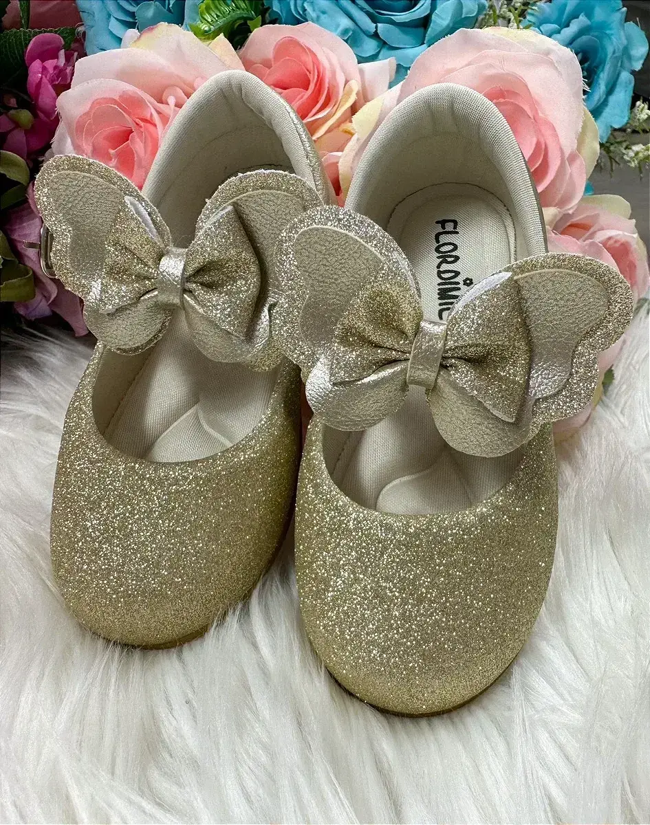 Sapatilha baby dourado gliter, foto 8