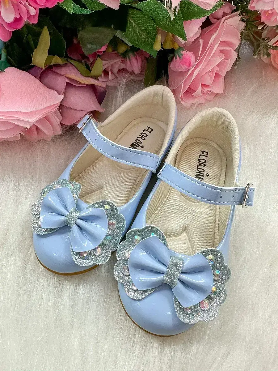 Sapatilha baby azul lacinho strass, foto 5
