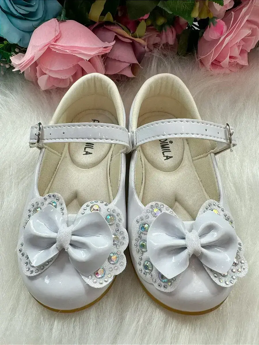 Sapatilha baby branco lacinho strass, foto 7