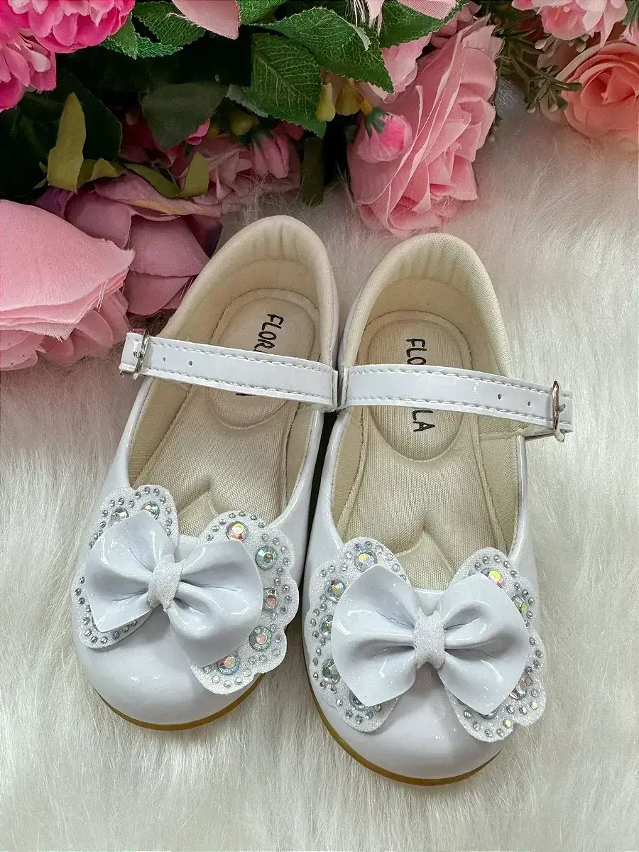 Sapatilha baby branco lacinho strass, foto 8
