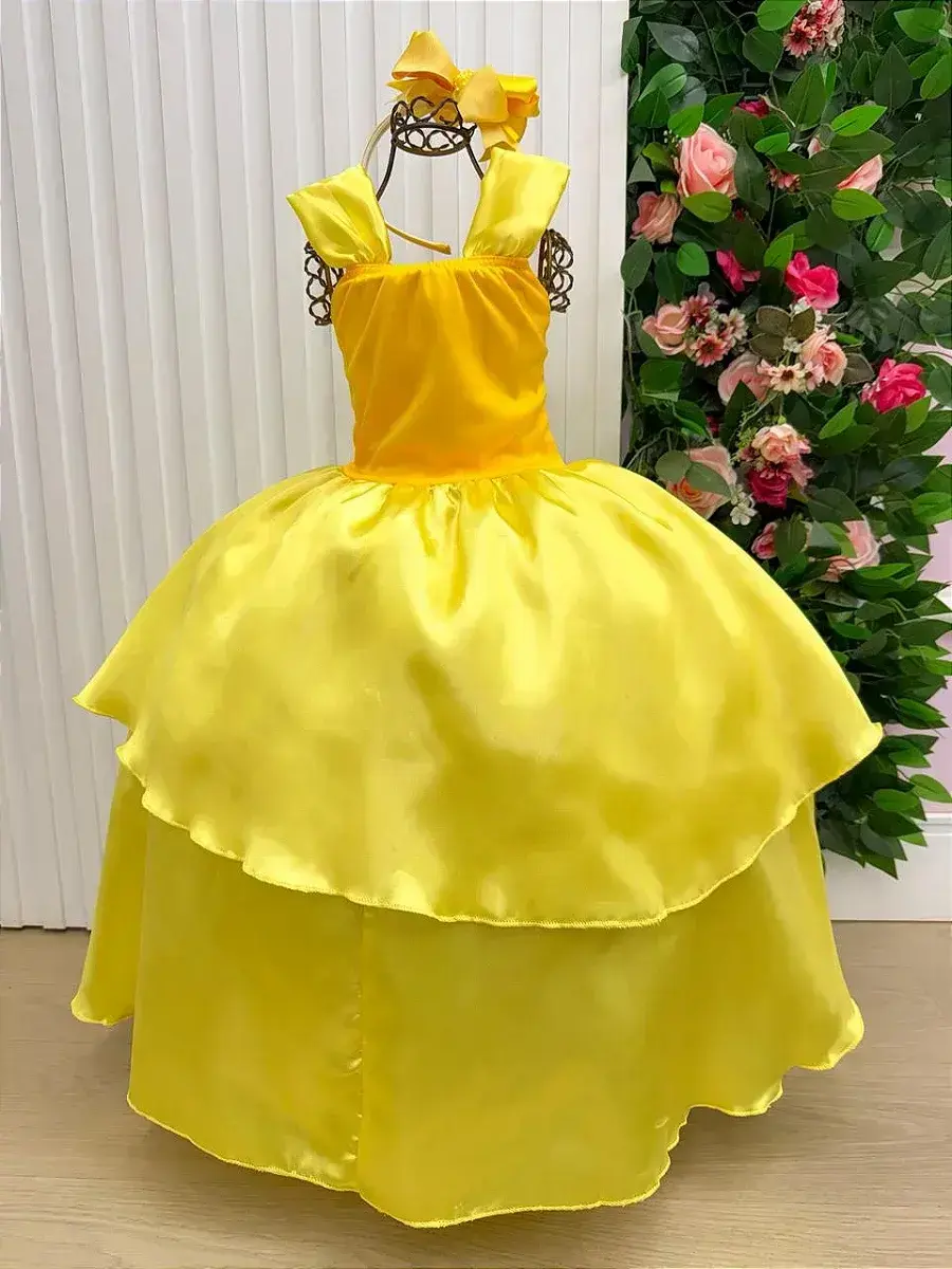 Fantasia princesa amarela longa, foto 6
