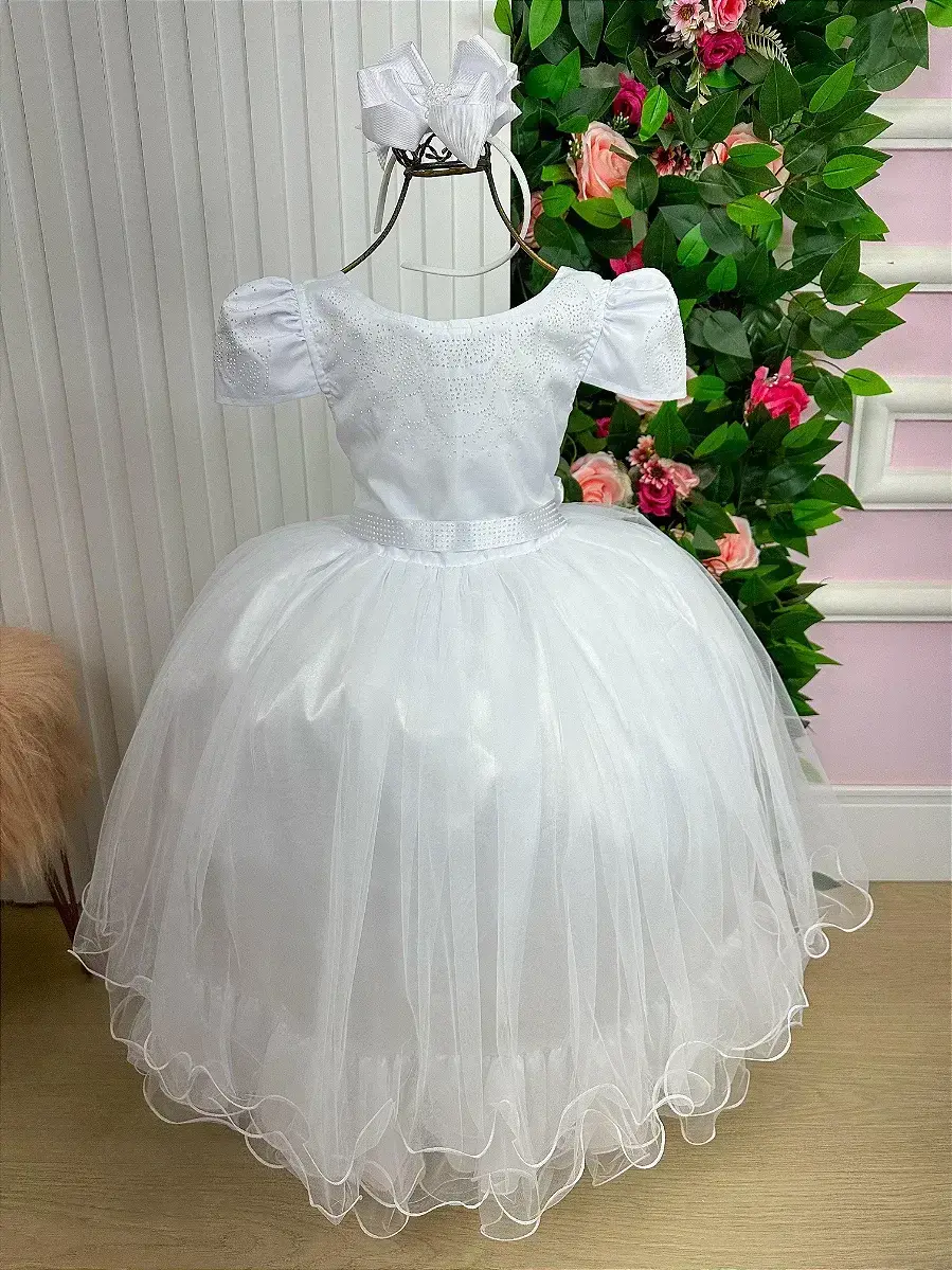 Vestido longo branco babadinho, foto 3