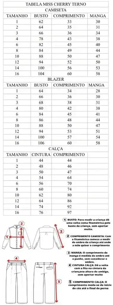 Guia de tamanhos