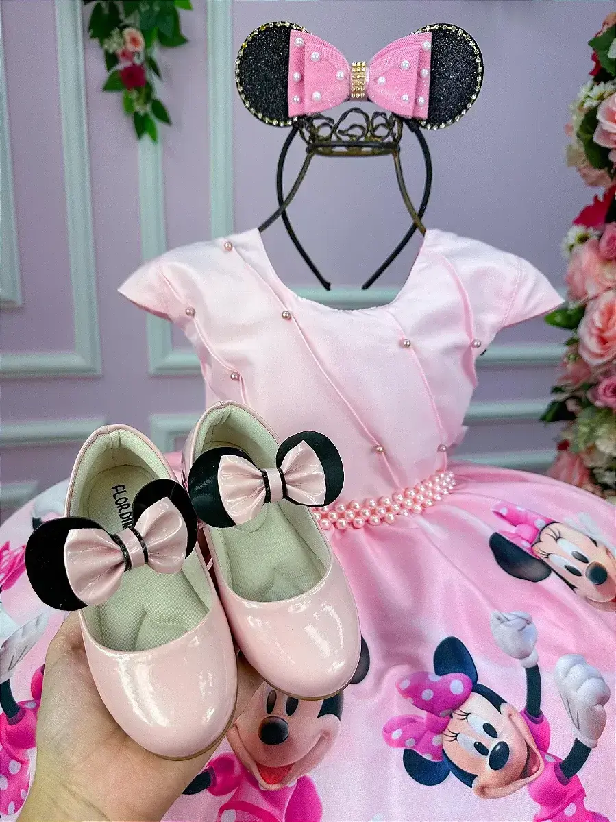 Vestido festa Minnie rosa, foto 2