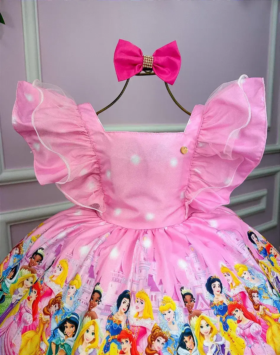 Vestido festa princesas disney rosa, foto 6
