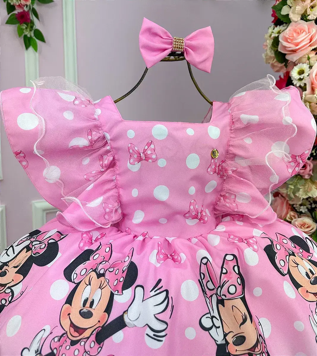 Vestido festa Minnie rosa, foto 2