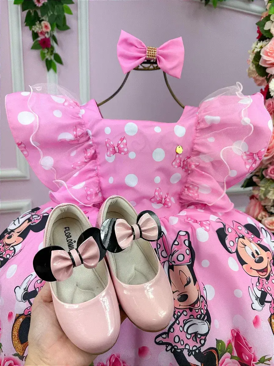 Vestido festa Minnie rosa, foto 3