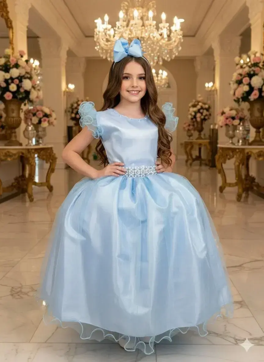Vestido longo azul