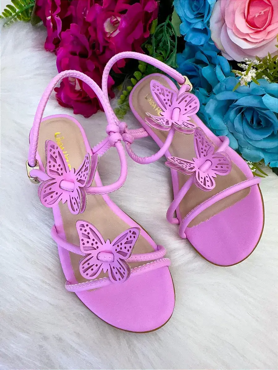 Sandalia laise borboletas rosa, foto 4
