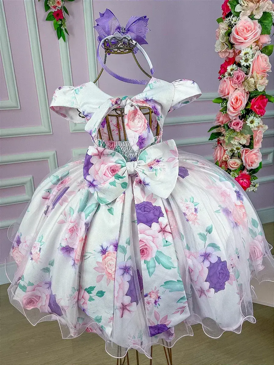 Vestido catarina off flores lilas, foto 4