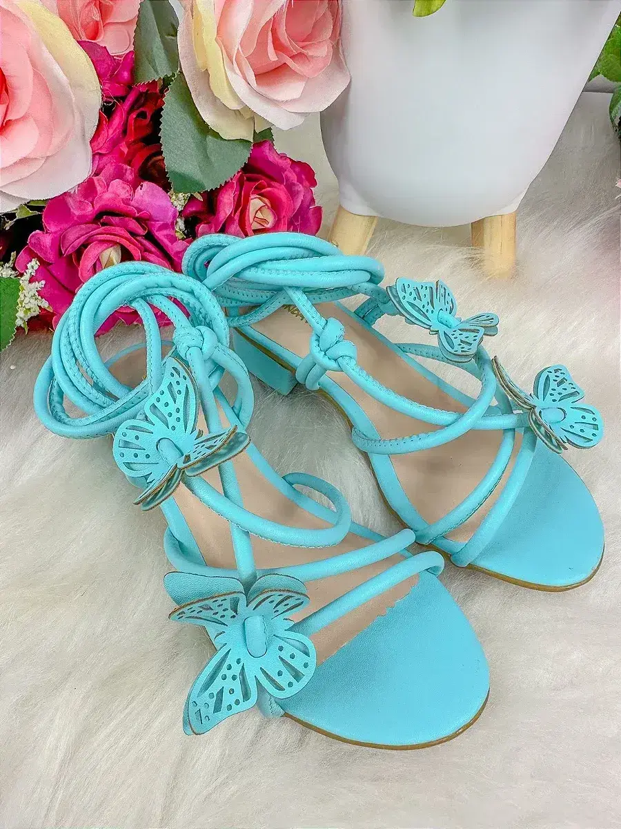 Sandalia borboletas azul de amarrar, foto 2